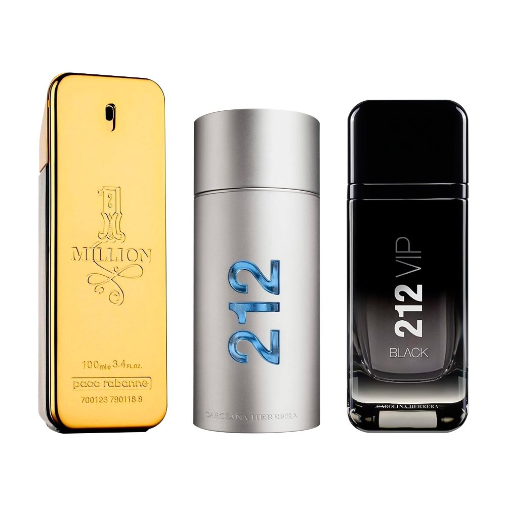 Zestaw 3 perfum męskich – 1 Million, 212 MEN i 212 Black (po 100ml)